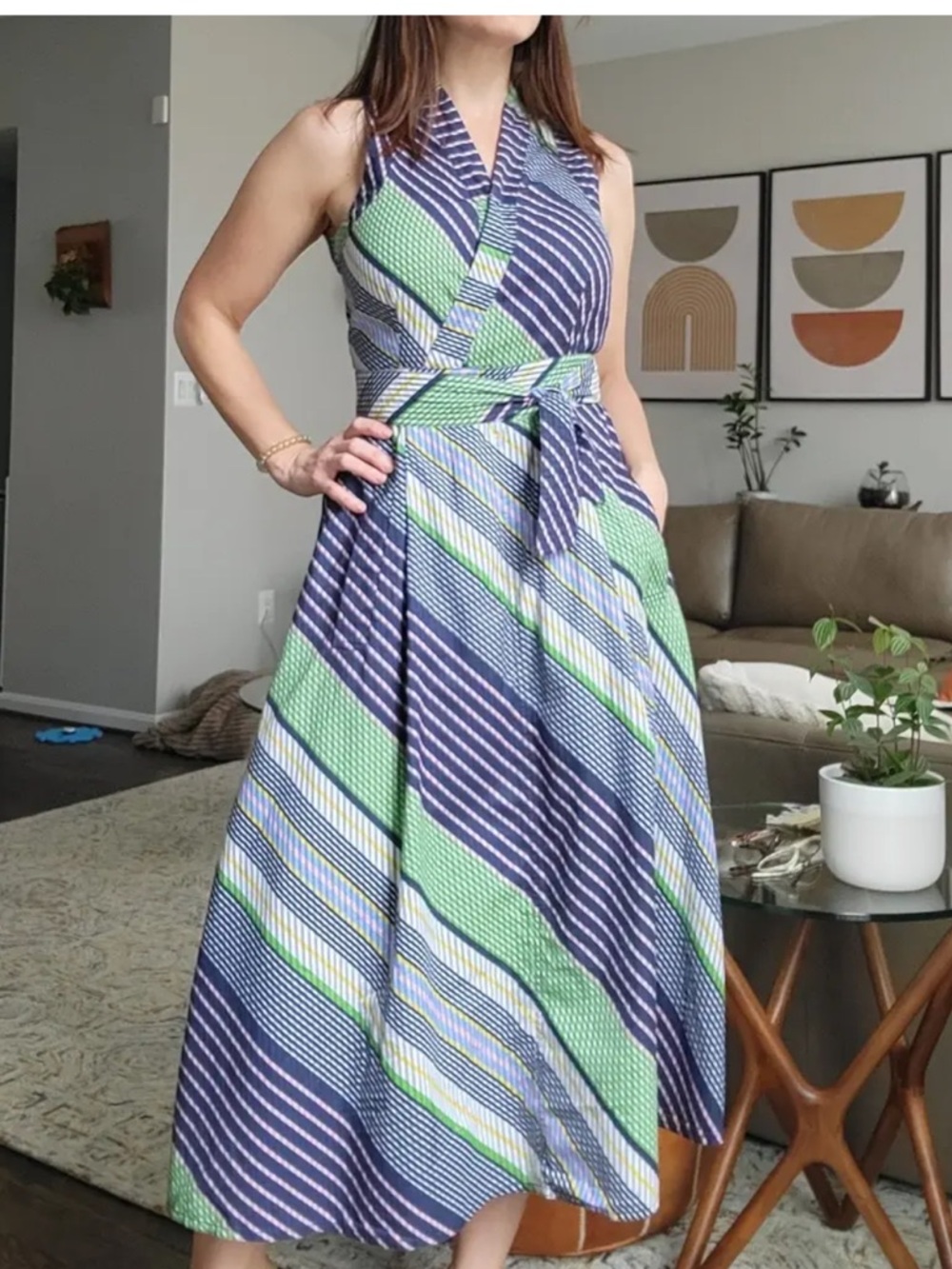 Tory Burch 🌿  Overprinted Wrap Dress Sz 2